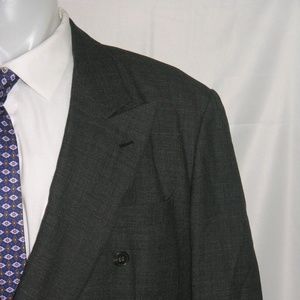 Mariano Rubinacci Gray Wave Vintage Double Breasted Sport Coat 46R